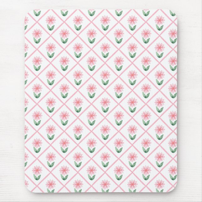 Preppy floral trellis grandmillenial musmatta (Framsidan)