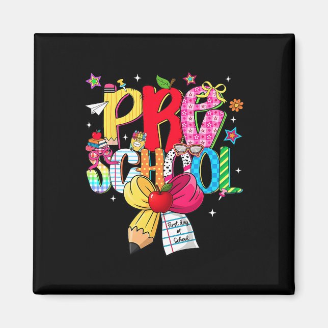Preppy förskole drömteam tillbaka till skolan lära magnet (Framsidan)