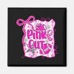 Preppy fotboll Nk Ut Coquette Bröstcancer Chee Magnet