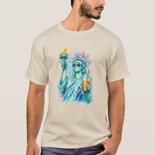 Preppy Frihetsgudinnan Iced Coffee T Shirt