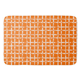 Preppy fyrkantigt gitter – Koordinerande orange Badrumsmatta