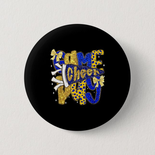 Preppy Game Day Football Mom Pennant Flag Cheer Bl Knapp (Framsida)