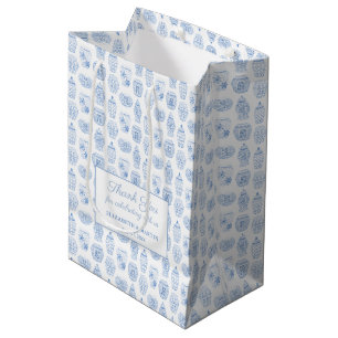 Preppy Ginger Burk Blue och White Bröllop Tack