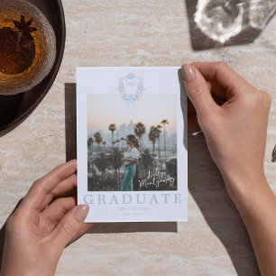Preppy Gingham Studenten Photo Announcement Inbjudningar