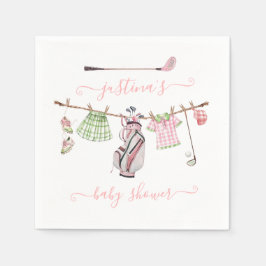 Preppy Girl Golf Baby Shower Clothesline Pappersservett