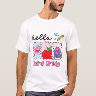 Preppy Girly Ck Till Skolan Hej Tredje Klass Lärar T Shirt