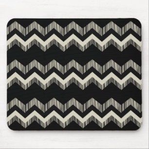 Preppy Girly Mönster Black och Grått Chevron Musmatta