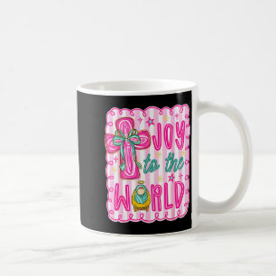 Preppy glädje till världen kristen jul kross kaffemugg