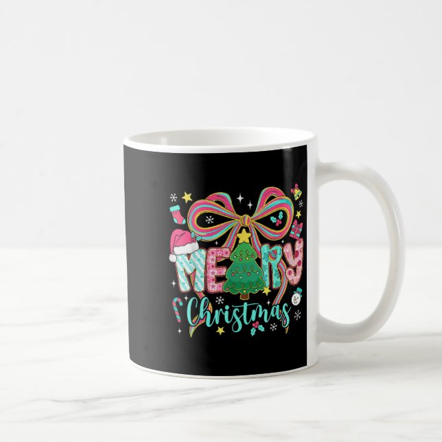 Preppy God jul Coquette Bow Rosa jul Kaffemugg (Höger)