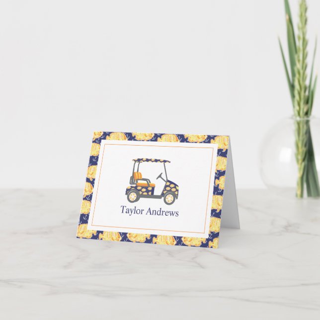 Preppy Goldfish Handflatan Beach Golf Cart Tack Kort (Framsida)