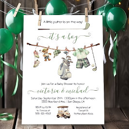 Preppy Golf Boy Baby Shower Inbjudningar