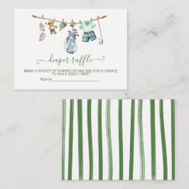 Preppy Golf clothesline Diaper Raffle Card Tilläggskort