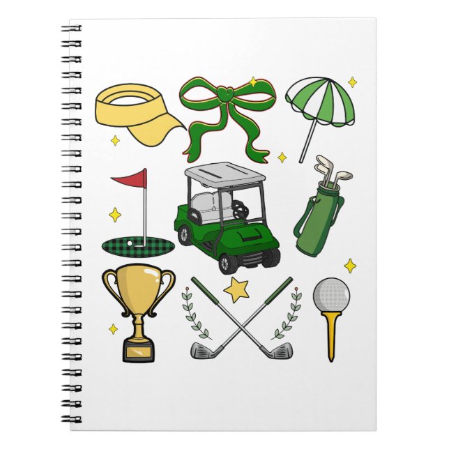 Preppy Golf Coquette Anteckningsbok (Framsidan)