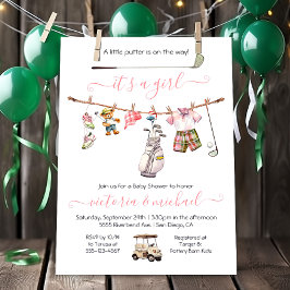 Preppy Golf Girl Baby Shower Inbjudningar