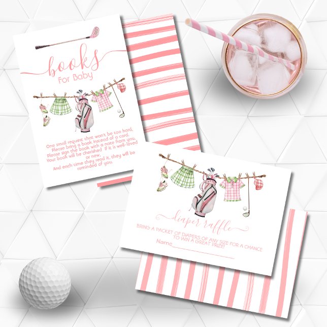 Preppy Golf Girl clothesline bokar för baby Inbjudningar (Skapare uppladdad)