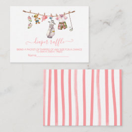 Preppy Golf Girl clothesline Diaper Raffle Card Tilläggskort
