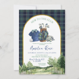 Preppy Golf New to the Club Baby Shower Invitation Inbjudningar