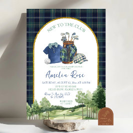 Preppy Golf New to the Club Baby Shower Invitation Inbjudningar