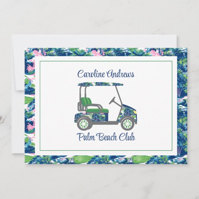 Preppy Golf Palm Beach Golf Cart Tack Kort (Framsida)