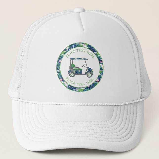 Preppy Golf Print Golf Cart Keps (Framsida)