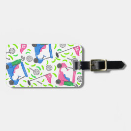 Preppy Golf Rosa Blue Grönt Bagagebricka