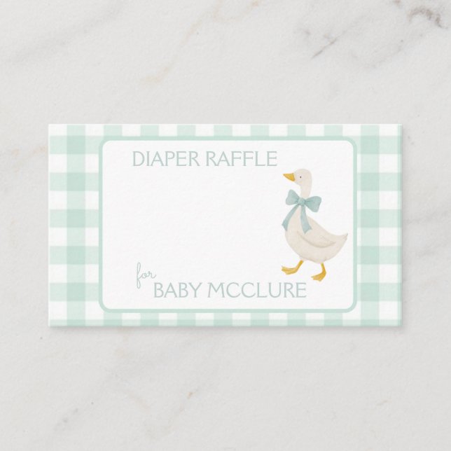 Preppy Goose Baby Shower Diaper Raffle Tilläggskort (Framsida)