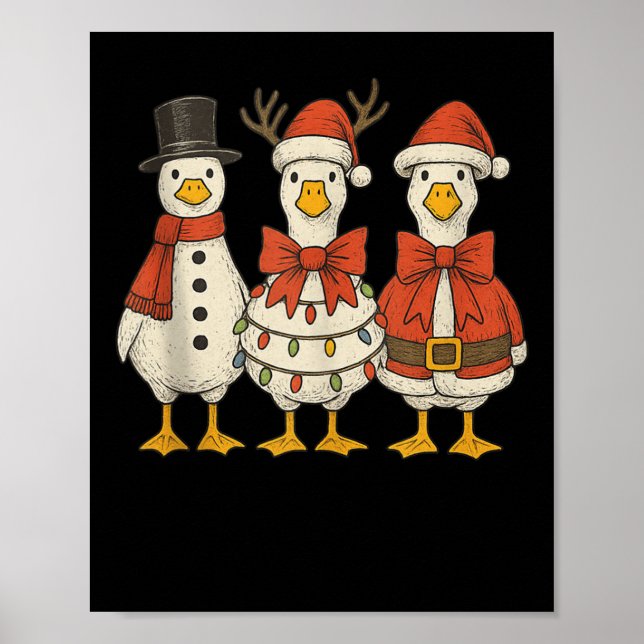 Preppy Goose Christmas Crew 2025 Funny Santa Funny Poster (Framsidan)