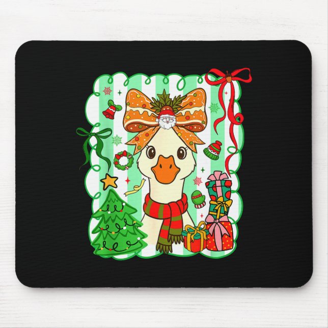 Preppy Gooses Bow Xmas Tree Funny Christmas Girl W Musmatta (Framsidan)