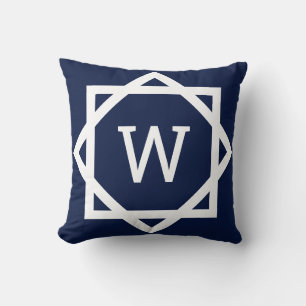 Preppy Grafisk Kant Monogram Kudde