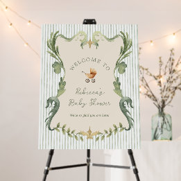 Preppy Grandmillennial Opulent Frame Baby Shower