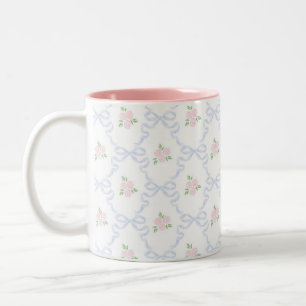 Preppy GrandMillennium Coquette Preppy Blommigt Två-Tonad Mugg