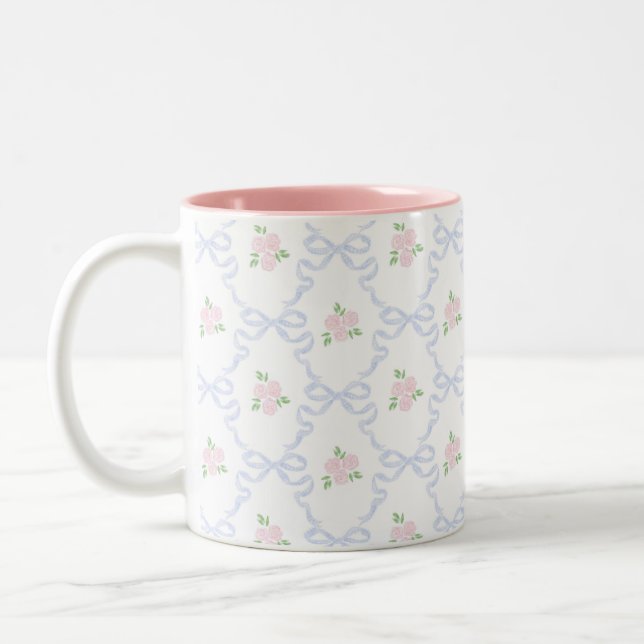 Preppy GrandMillennium Coquette Preppy Blommigt Två-Tonad Mugg (Vänster)