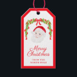 Preppy GrandMillennium Red Bows Garland Santa Presentetikett<br><div class="desc">Märkre från Farméns Red Bows Garland Santa Gift,  redigera text för att göra den till din egen.</div>