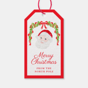 Preppy GrandMillennium Red Bows Garland Santa Presentetikett