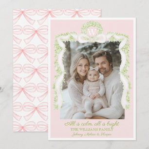 Preppy GrandMillennium Rosa Bows Ribbon Garland Julkort