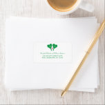 Preppy Green and Pink Wedding Pickleball Adressetikett<br><div class="desc">Dress up wedding invitation mailings and more with these custom return address labels. They feature preppy style green and pink illustrations of heart-shaped pickleball paddles along with a pickleball. The paddles are ready to be personalized with the first initials of the happy couple, while there's space below the graphic for...</div>
