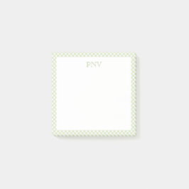 Preppy Green and White Post-It Notes Block
