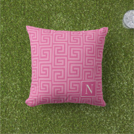 Preppy Grekisk Nyckel Monogram – Hetrosa & Rosa Kudde