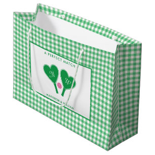 Preppy Grön och Rosa Bröllop Pickleball