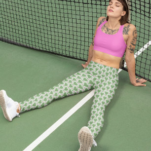 Preppy grön och rosa gingham pickleball leggings