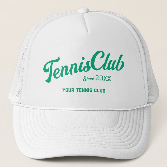 Preppy Grönt Tennis Klubb Anpassningsbar Vapensköl Keps (Framsida)