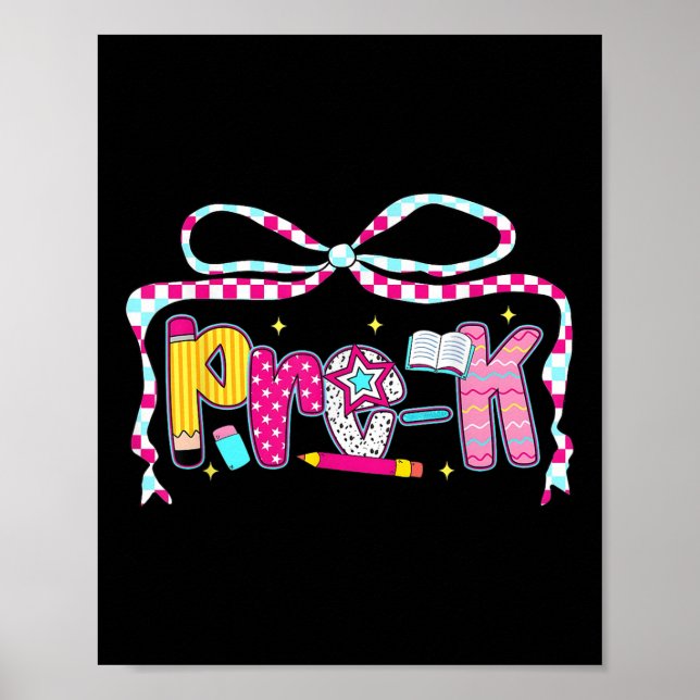 Preppy Groovy Förskole Coquette Slöja Tillbaka Til Poster (Framsidan)