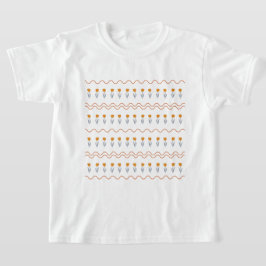 Preppy Groovy Rand Tulip Flower Mönster T Shirt