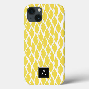 Preppy Gul Citron Svart Monogram Personlig