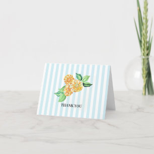 Preppy Gult Flower Blue Rand Tack Kort