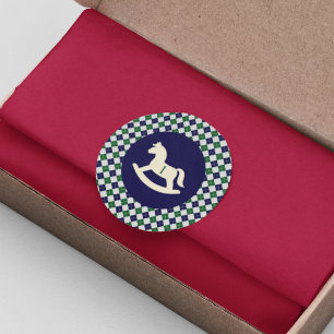 Preppy Gunghäst Argyle 1-årsdag Runt Klistermärke