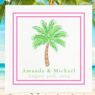 Preppy Handflatan Träd Tropical Bröllop Pappersservett