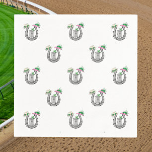Preppy Hästskor Eleganta Hattar Mint Juleps Tävlin Pappersservett