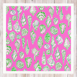 Preppy havssnäckor på varmröd strand pappersservett