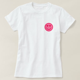 Preppy Heart Lycklig Ansikte T-Shirt